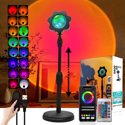 16 - Color Sunset Lamp Projection LED Lights with Remote: Mood & Photography Lighting - KDHomeTrendz