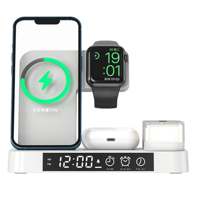 3 In 1 Wireless Charging Station - Effortless Connectivity With Alarm - KDHomeTrendz